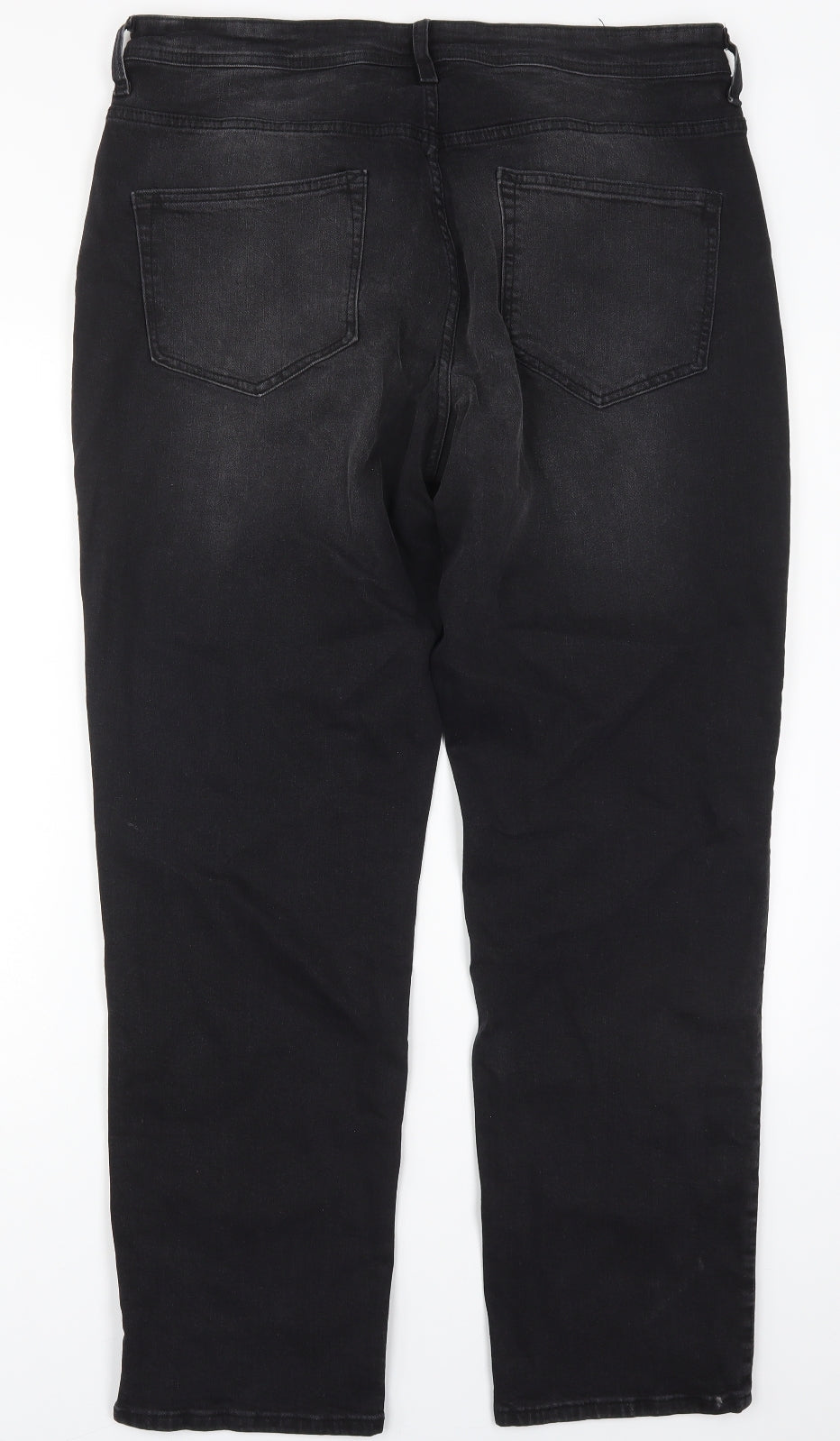 Denim Co Mens Black  Cotton Straight Jeans Size 36 L32 in Regular Button