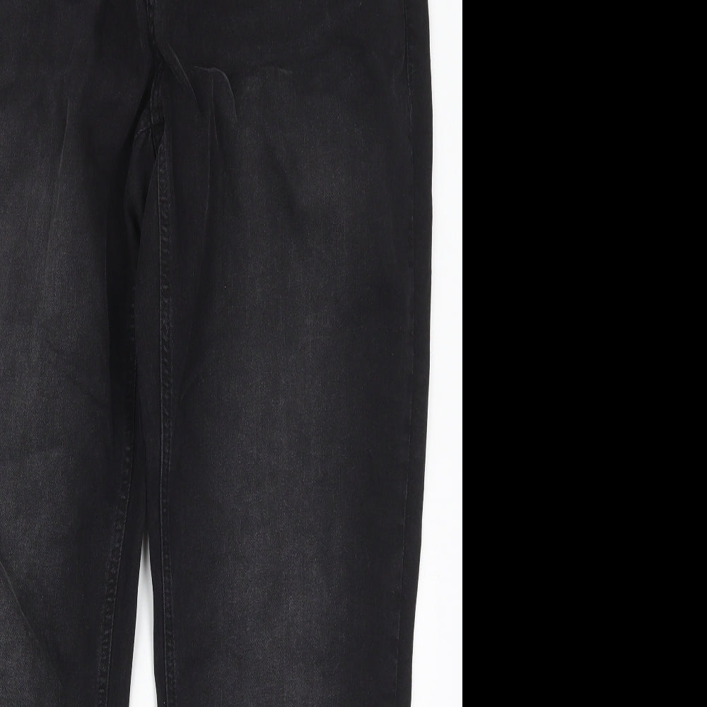Denim Co Mens Black  Cotton Straight Jeans Size 36 L32 in Regular Button