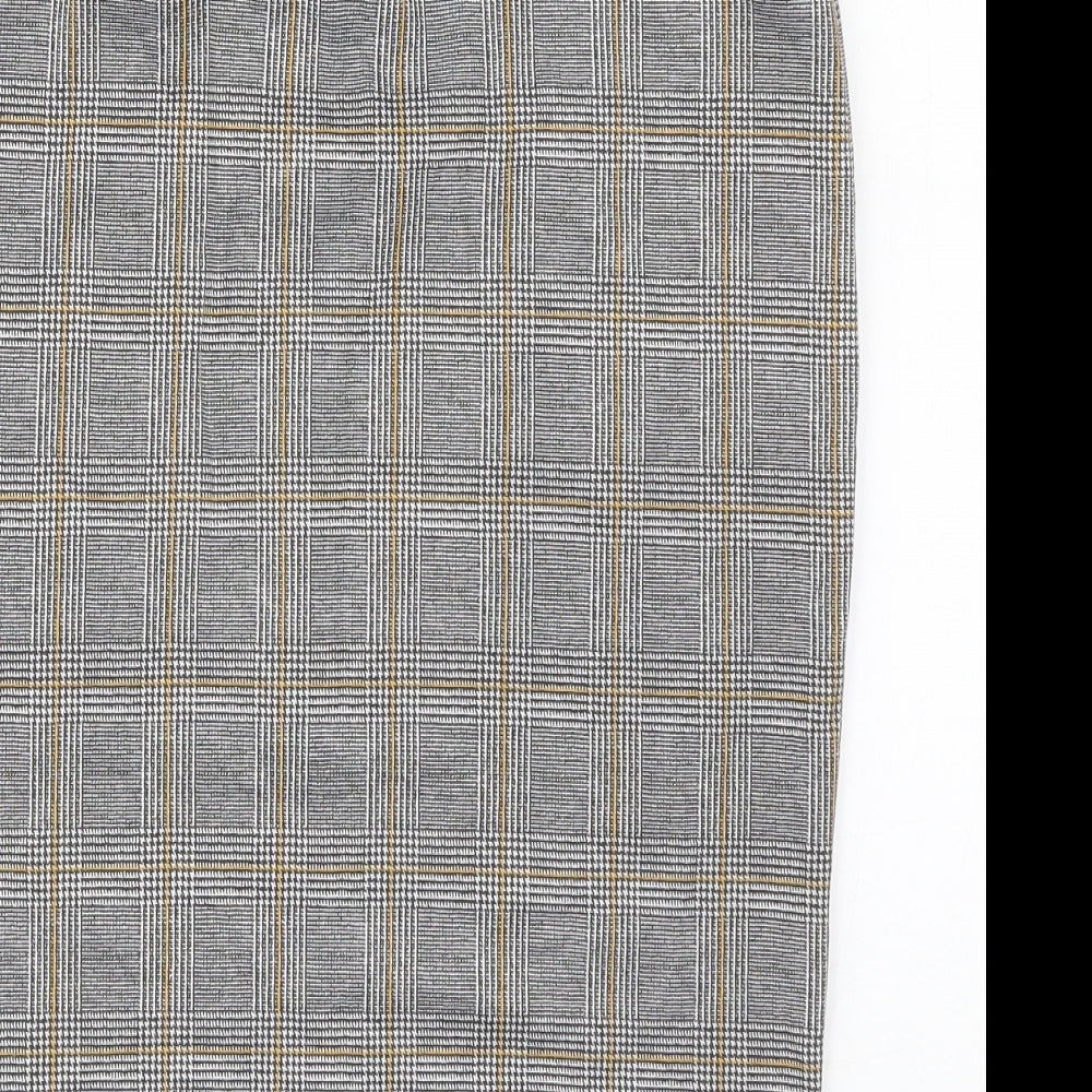 Select Womens Grey Check Polyester Straight & Pencil Skirt Size 14   Zip - Yellow