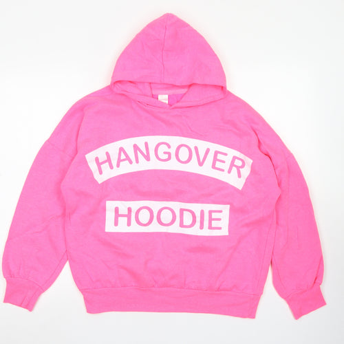 Hangover Hoodie Womens Pink  Polyester Pullover Hoodie Size S