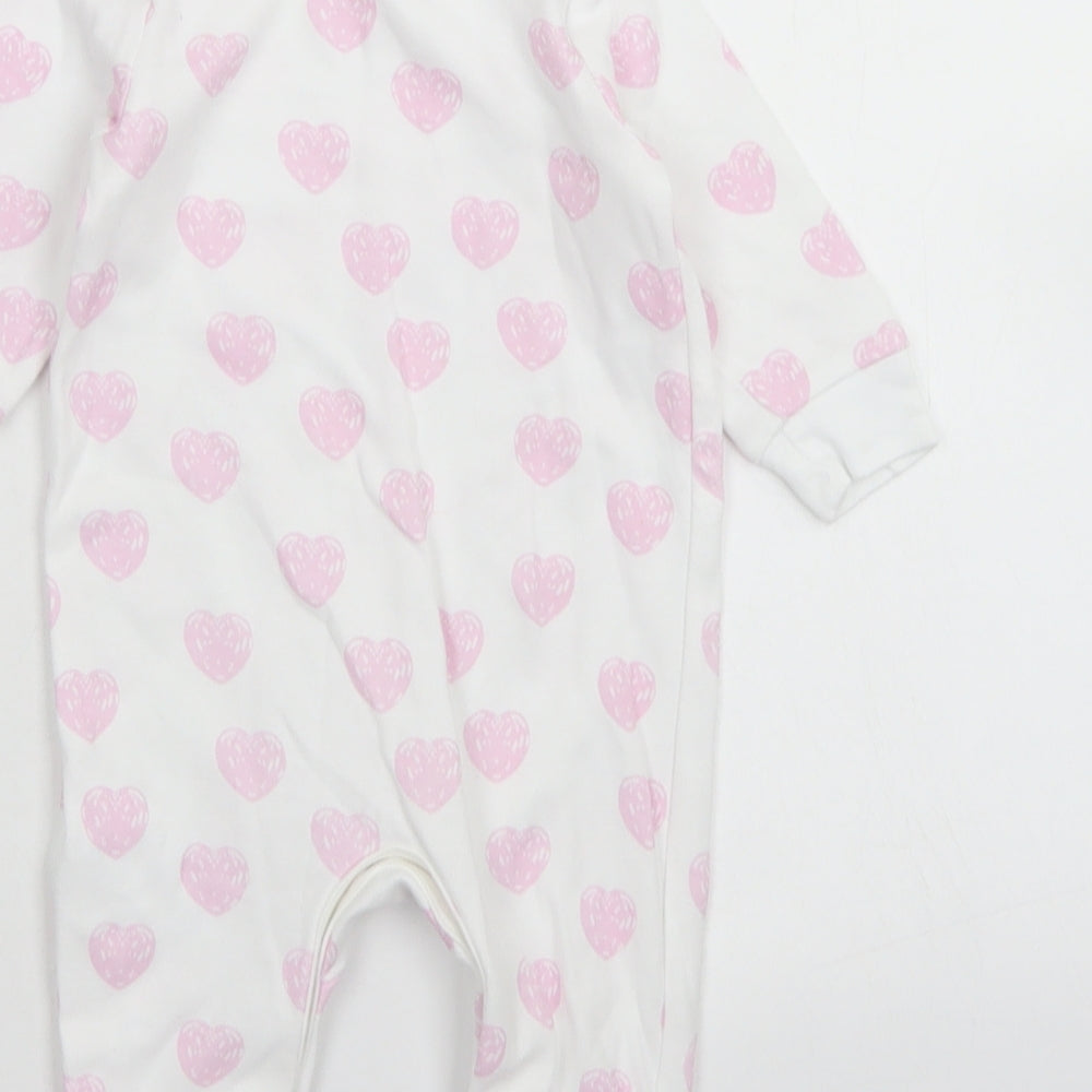 Bluezoo Girls White Polka Dot Cotton Babygrow One-Piece Size 3-6 Months  Snap - Little Sister