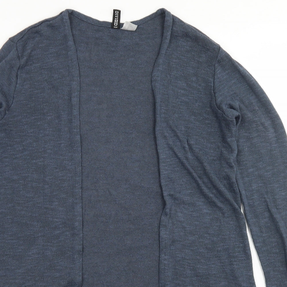 Divided Womens Blue Round Neck  Polyester Cardigan Jumper Size XS