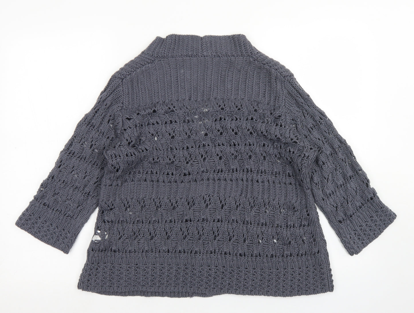 Marks & Spencer Womens Blue V-Neck  Acrylic Cardigan Jumper Size 16
