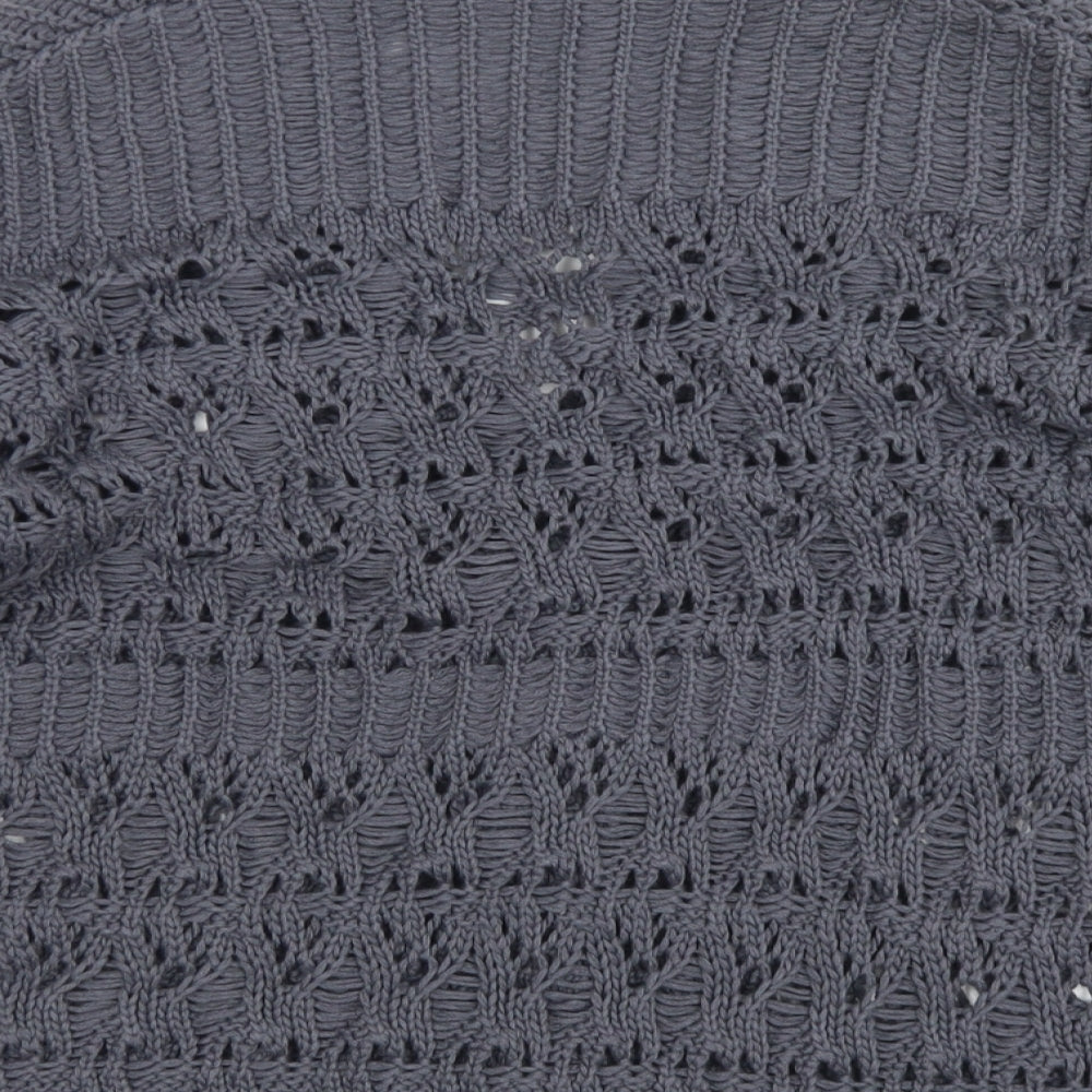 Marks & Spencer Womens Blue V-Neck  Acrylic Cardigan Jumper Size 16