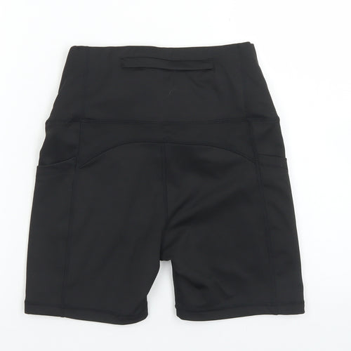 Preworn Womens Black  Polyester Compression Shorts Size S L3 in Regular