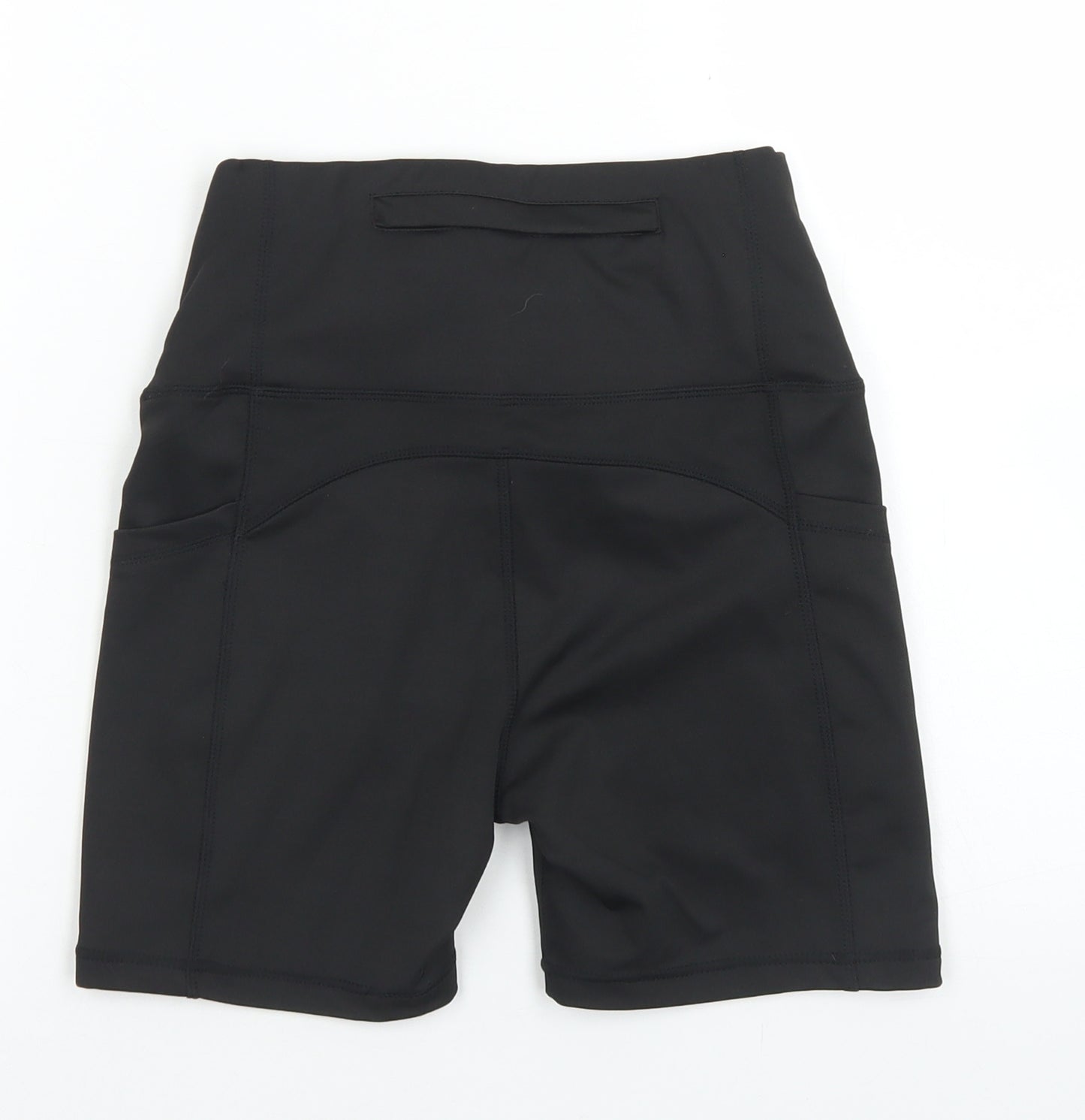 Preworn Womens Black  Polyester Compression Shorts Size S L3 in Regular