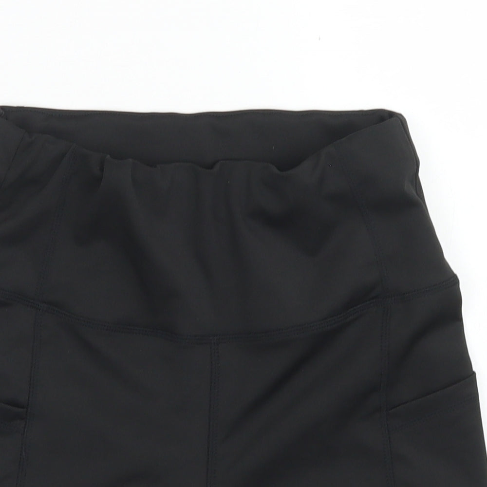Preworn Womens Black  Polyester Compression Shorts Size S L3 in Regular