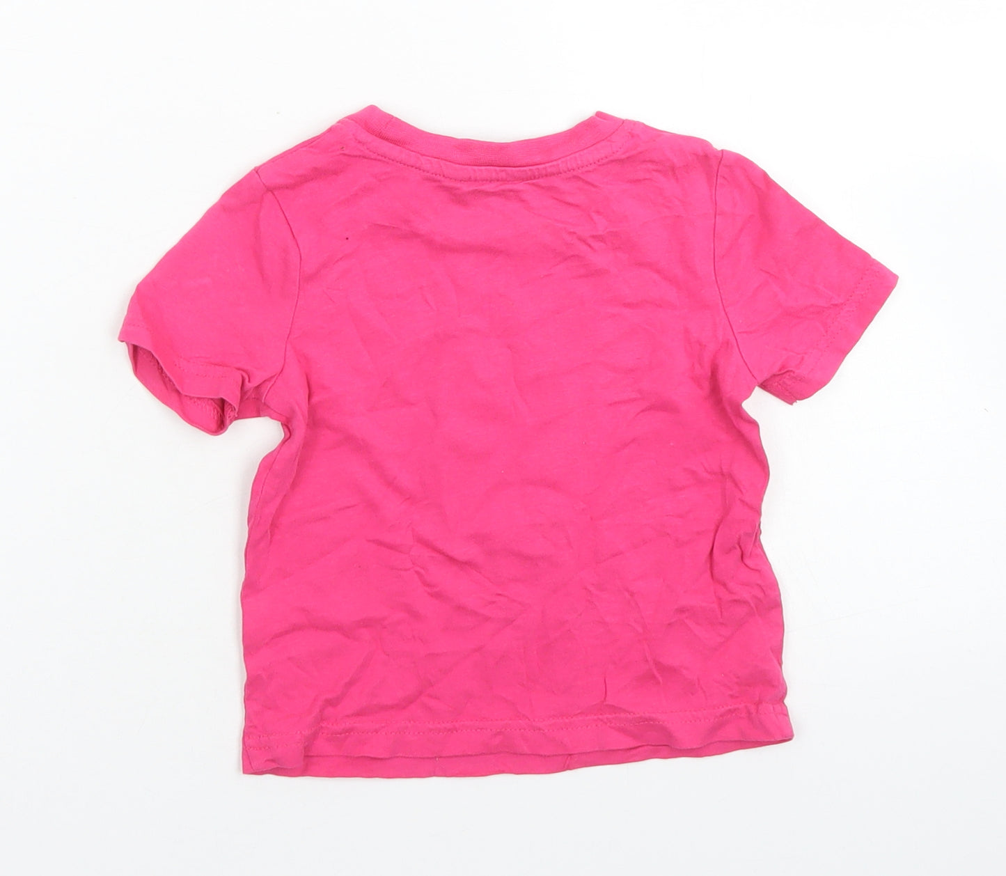 George Boys Pink  Cotton Basic T-Shirt Size 12-18 Months Crew Neck