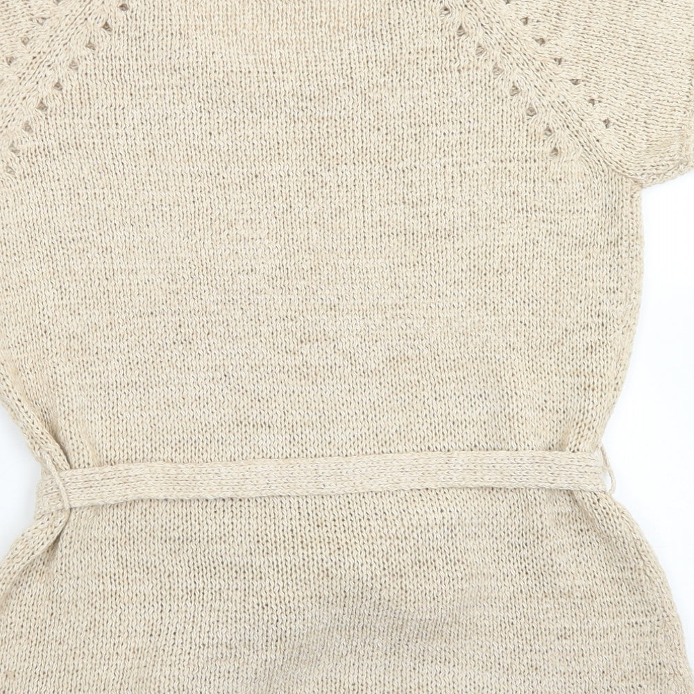 E-vie Womens Brown Crew Neck  Acrylic Pullover Jumper Size 14