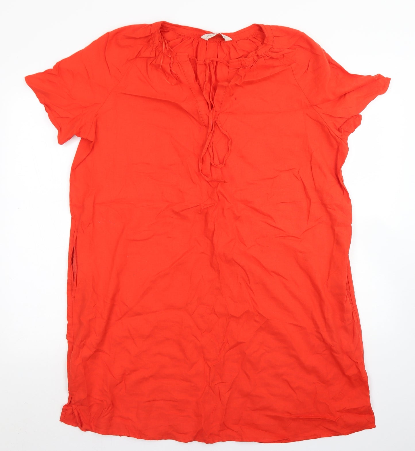 F&F Womens Orange  Linen Sheath  Size 14  Round Neck