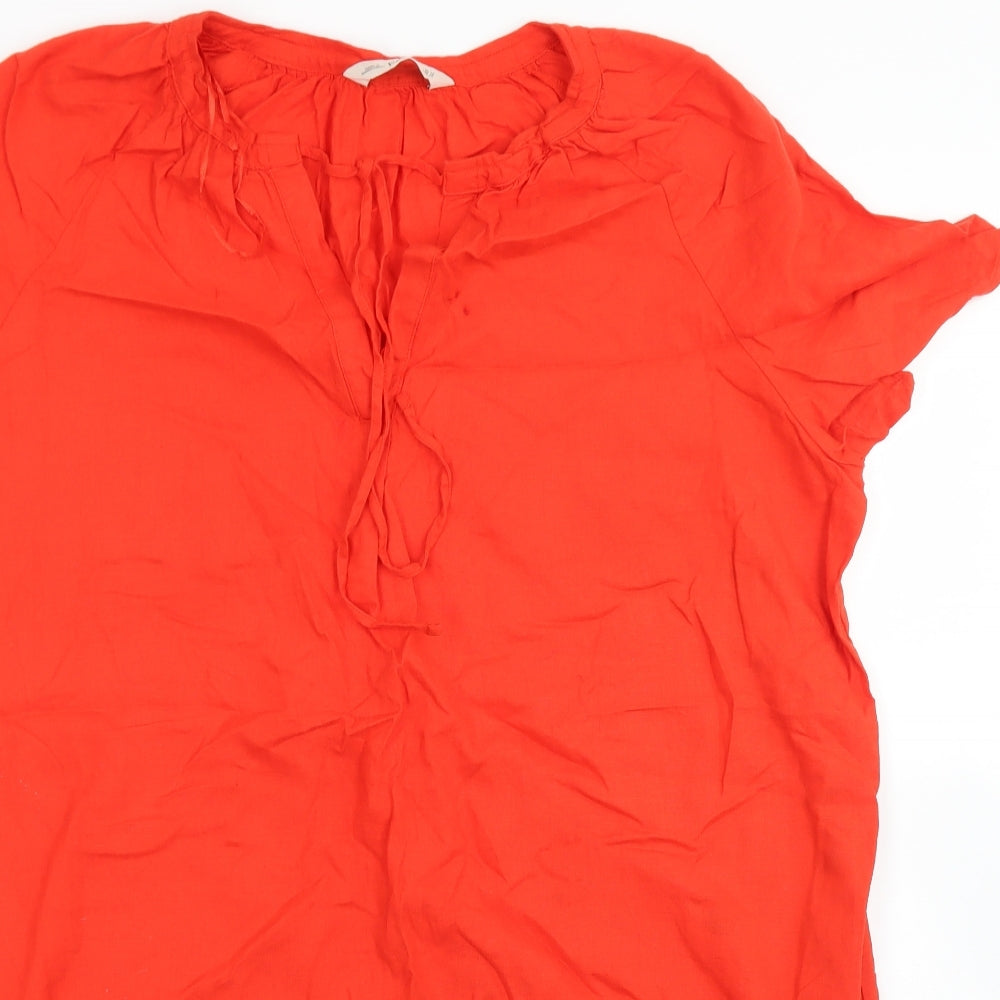 F&F Womens Orange  Linen Sheath  Size 14  Round Neck