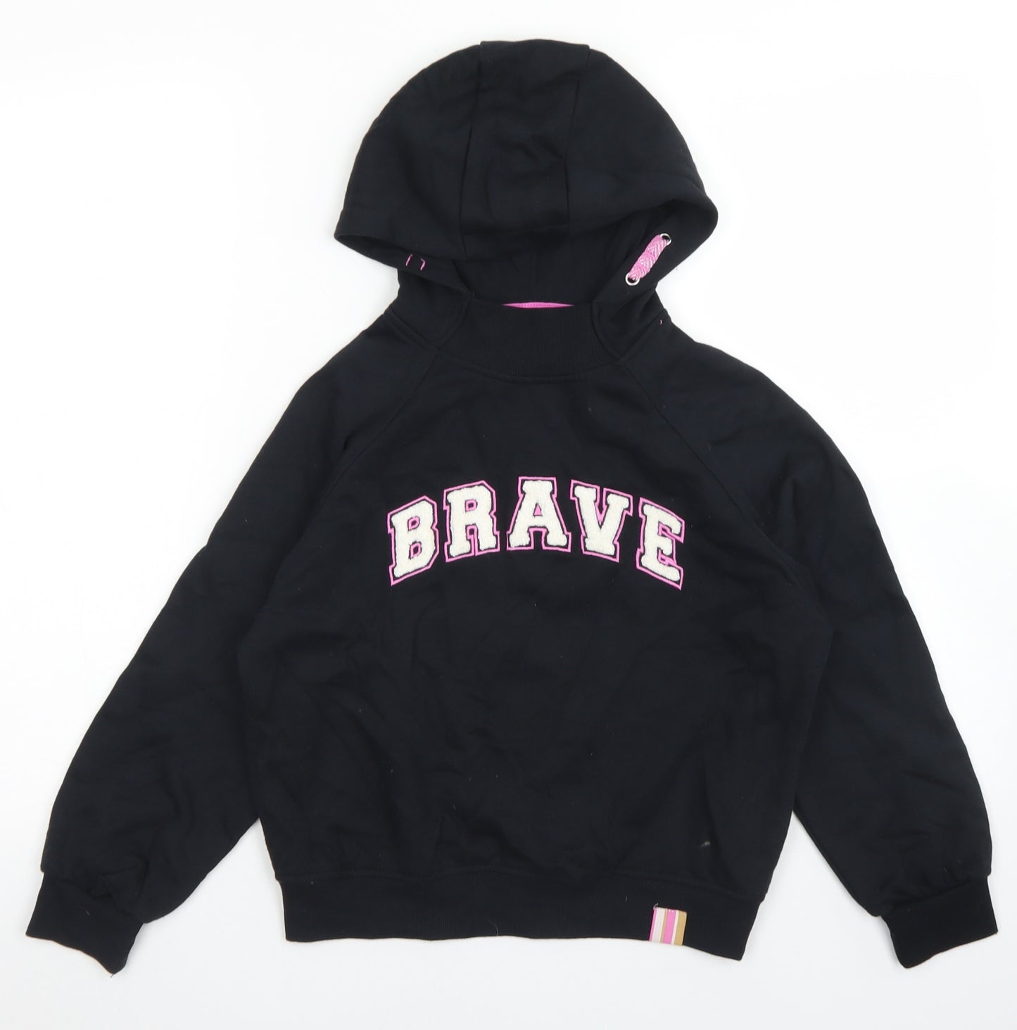 Primark Girls Black  Cotton Pullover Hoodie Size 9-10 Years