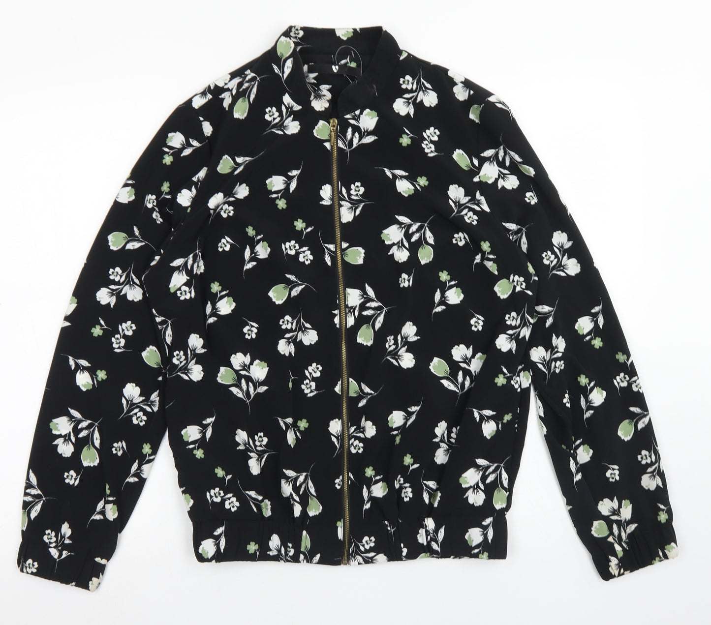 V by Very Womens Black Floral  Jacket  Size 12  Zip
