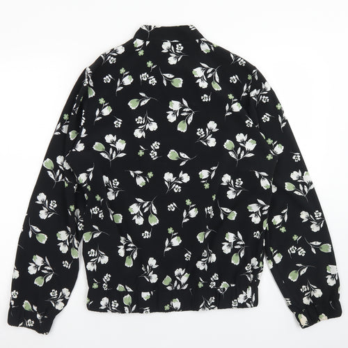 V by Very Womens Black Floral  Jacket  Size 12  Zip