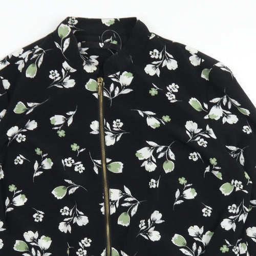 V by Very Womens Black Floral  Jacket  Size 12  Zip