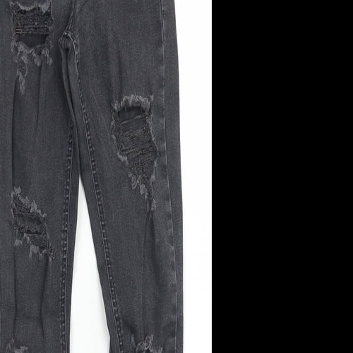 Topshop Womens Black  Cotton Skinny Jeans Size 25 in L32 in Regular Button