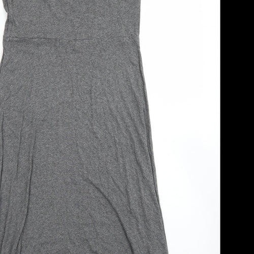 H&M Womens Grey  Viscose Skater Dress  Size M  Crew Neck