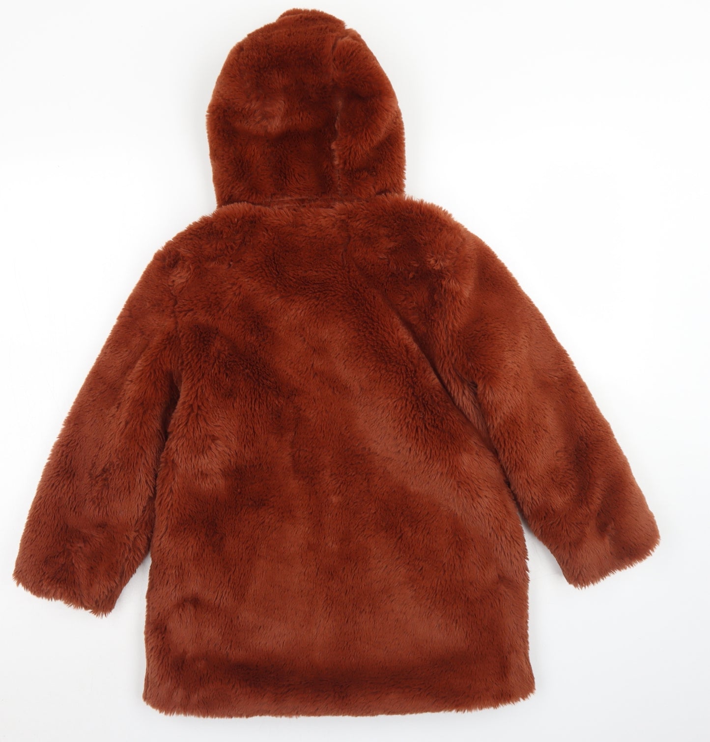 Mantaray Girls Brown   Overcoat Coat Size 7-8 Years  Zip
