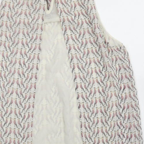 Zara Womens White  Polyester Basic Blouse Size M Round Neck