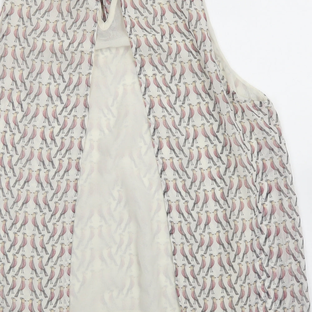Zara Womens White  Polyester Basic Blouse Size M Round Neck