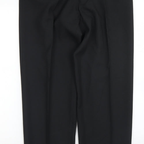 Preworn Mens Black  Polyester Dress Pants Trousers Size 36 in L30 in Regular Button