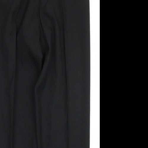 Preworn Mens Black  Polyester Dress Pants Trousers Size 36 in L30 in Regular Button