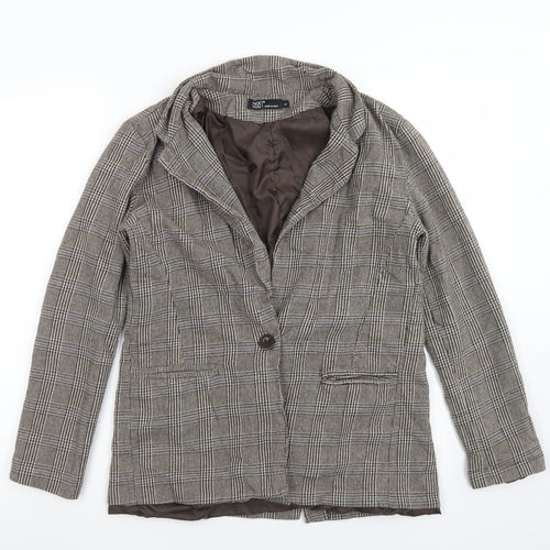 Corset Womens Brown Plaid Cotton Jacket Blazer Size L