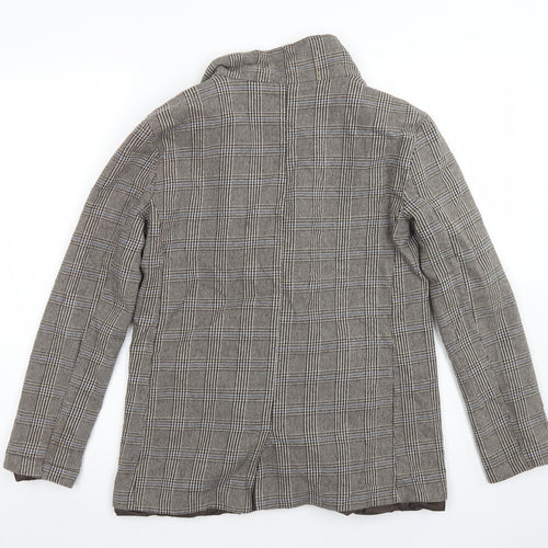 Corset Womens Brown Plaid Cotton Jacket Blazer Size L