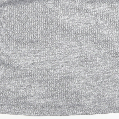 Miss E-vie Girls Grey  Polyester Cropped T-Shirt Size 9-10 Years Crew Neck