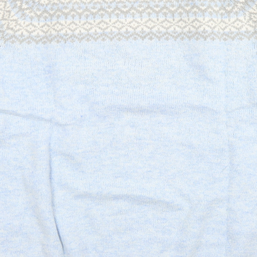 M&S Collection Womens Blue Crew Neck  Viscose Pullover Jumper Size L   - Christmas Jumper