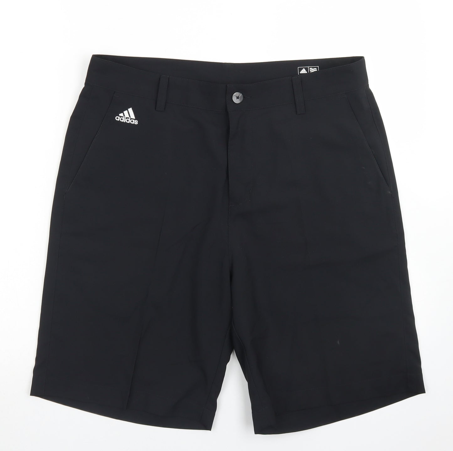 adidas Mens Black  Polyester Athletic Shorts Size 34 in L6 in Regular