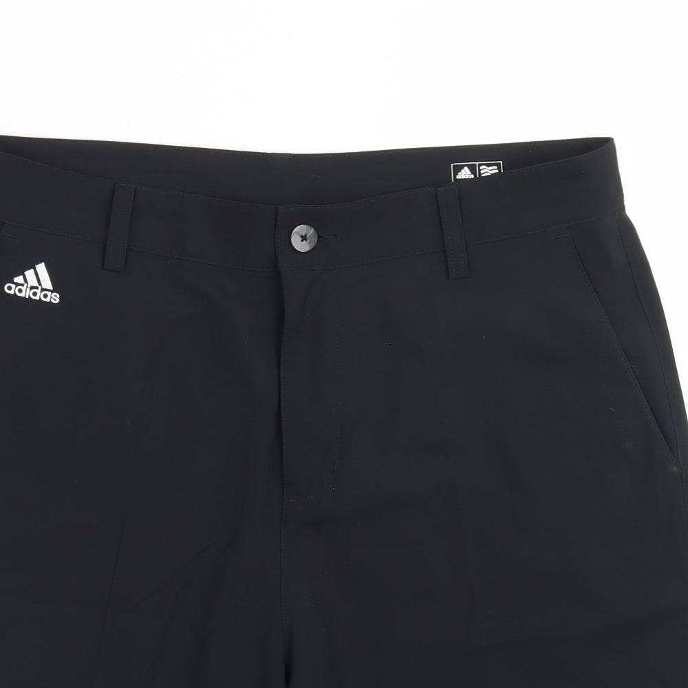 adidas Mens Black  Polyester Athletic Shorts Size 34 in L6 in Regular