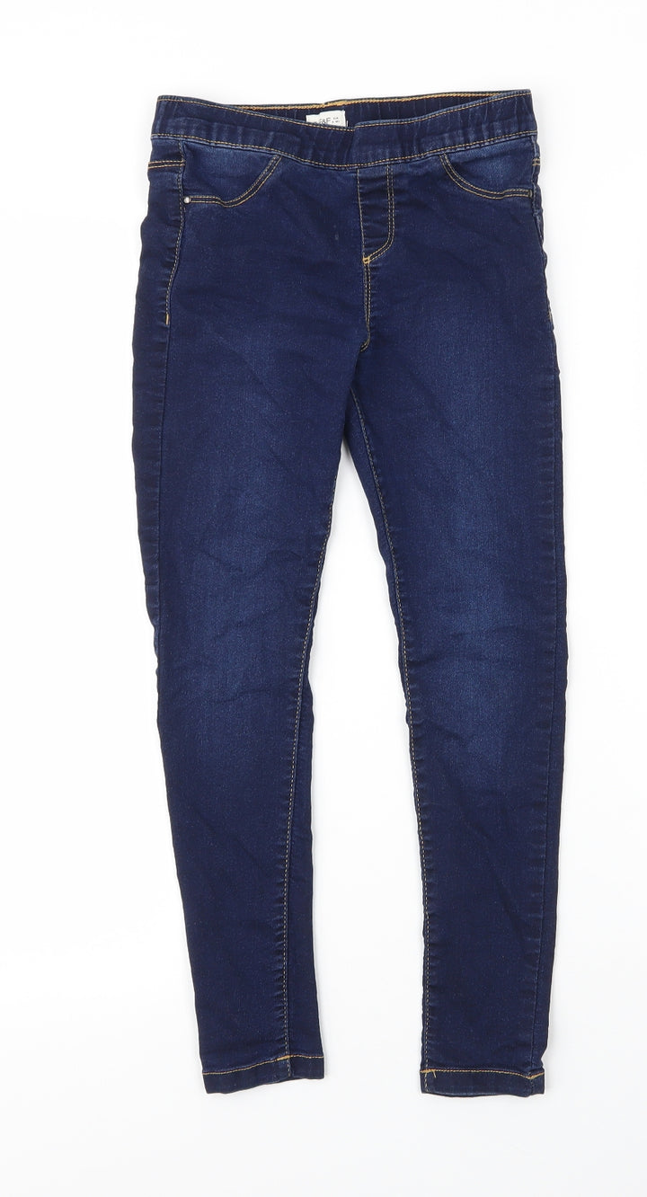 F&F Girls Black Cotton Jegging Jeans Size 9 Months L22 in Regular