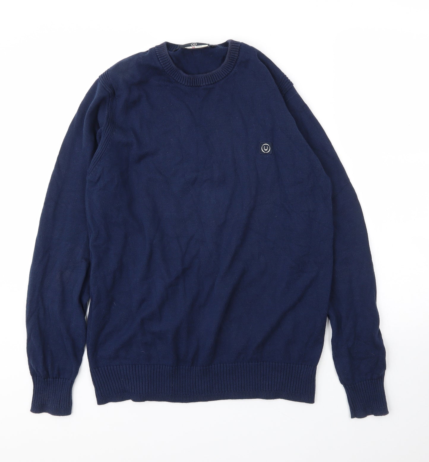 Duck and Cover Mens Blue Round Neck  Cotton Pullover Jumper Size M