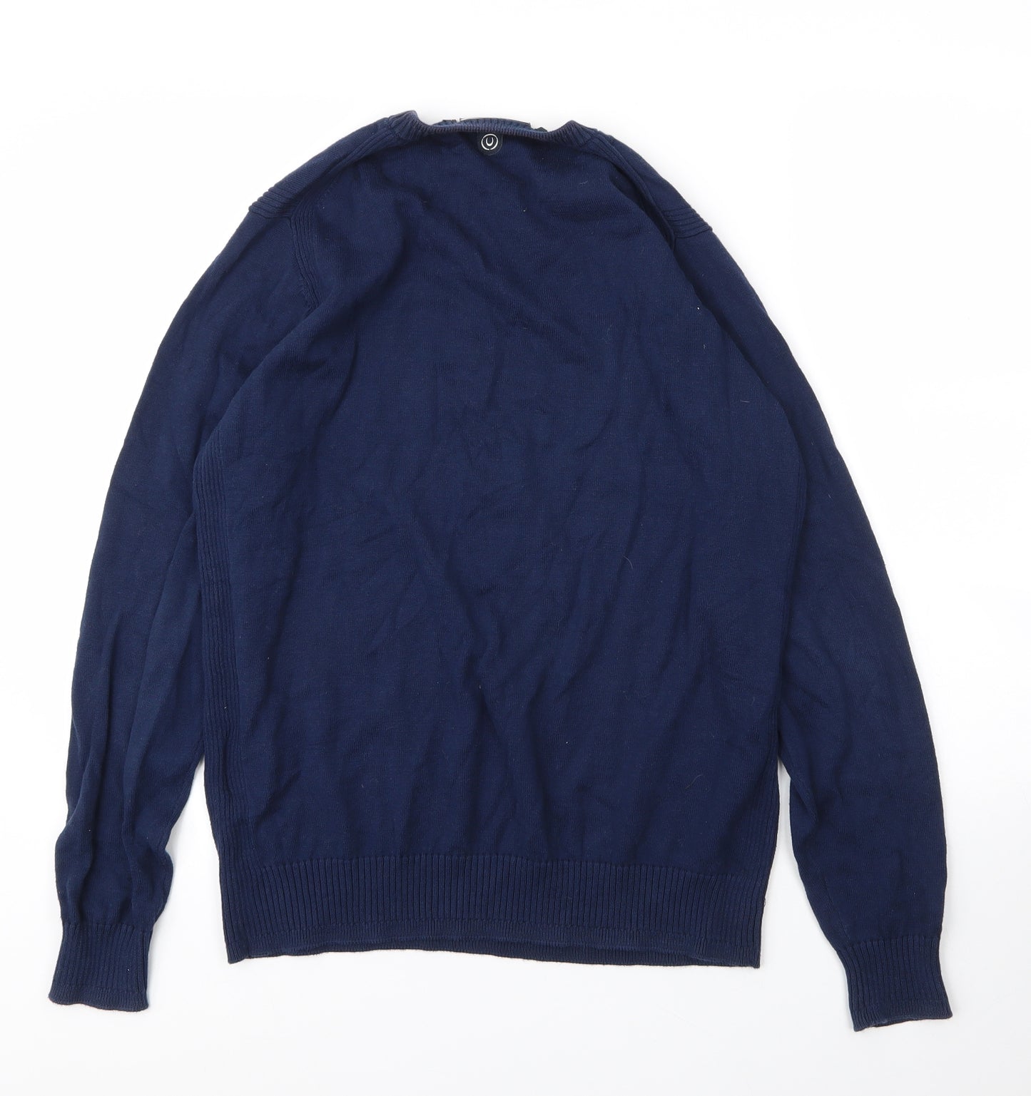 Duck and Cover Mens Blue Round Neck  Cotton Pullover Jumper Size M