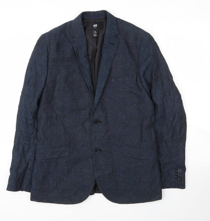 H&M Mens Blue  Cotton 2 Piece Blazer Size 38