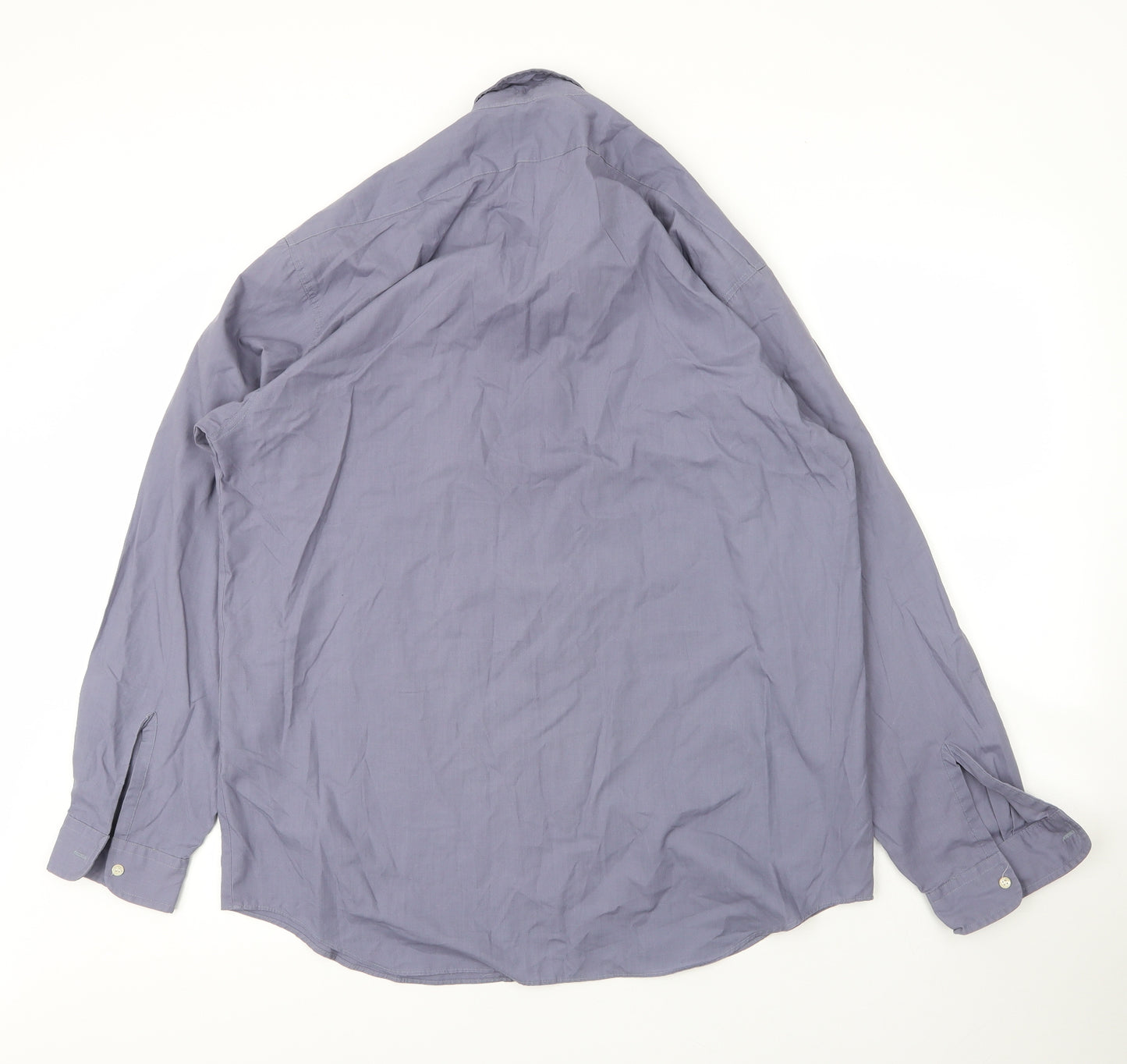 Ambience Mens Blue  Cotton  Button-Up Size 16 Collared Button