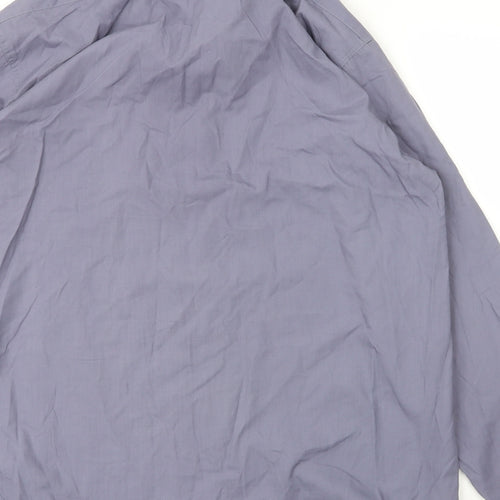 Ambience Mens Blue  Cotton  Button-Up Size 16 Collared Button