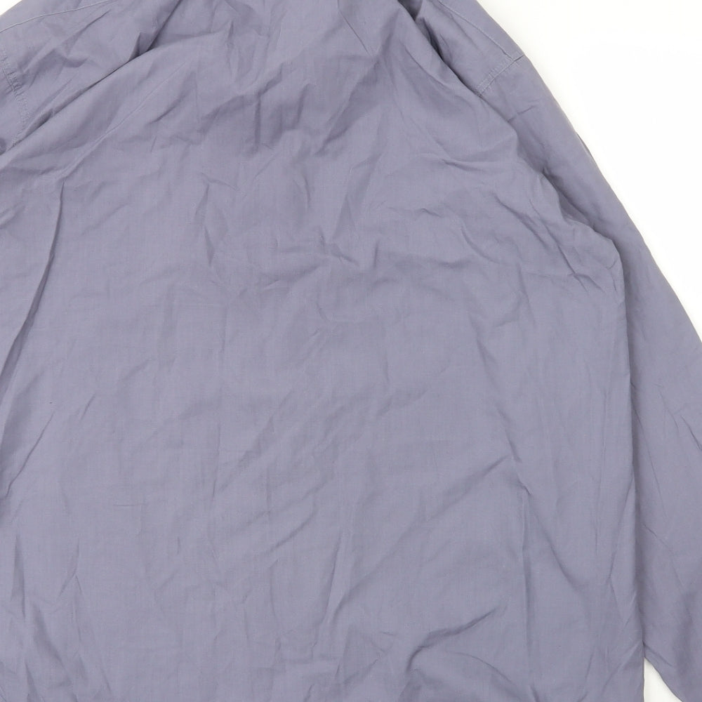 Ambience Mens Blue  Cotton  Button-Up Size 16 Collared Button