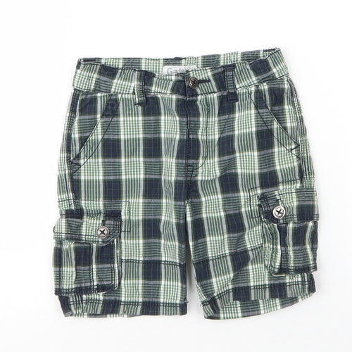 Gatti Boys Green Plaid Cotton Capri Trousers Size 12 Months  Zip