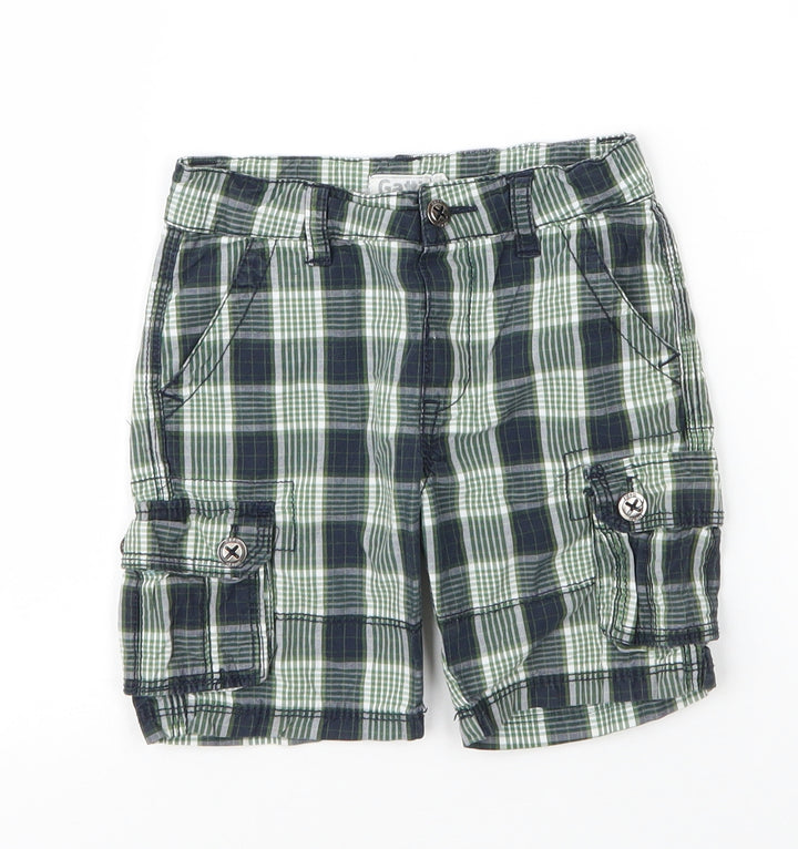 Gatti Boys Green Plaid Cotton Capri Trousers Size 12 Months  Zip