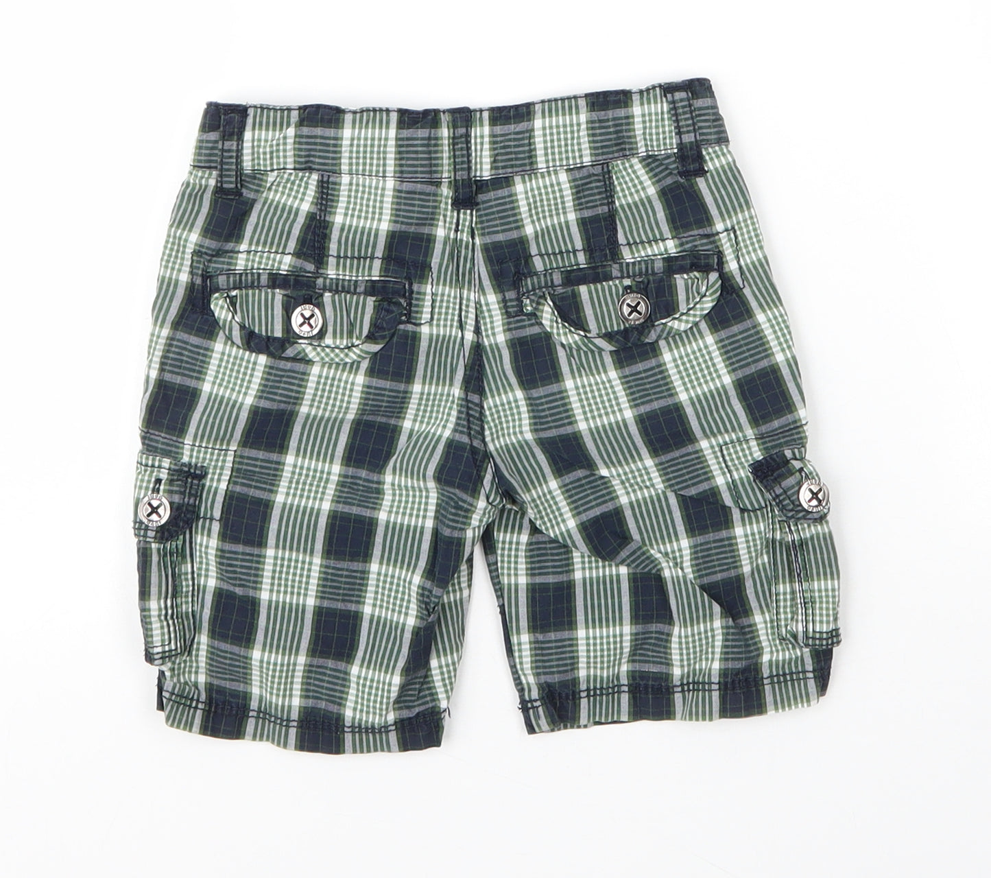 Gatti Boys Green Plaid Cotton Capri Trousers Size 12 Months  Zip