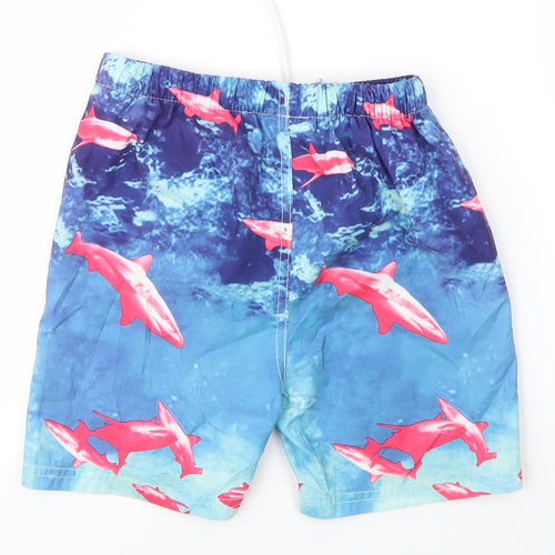 Hullabaloo Boys Blue  Polyester Sweat Shorts Size 5 Years  Regular Drawstring