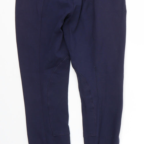 John Whitaker Womens Blue  Cotton Carrot Trousers Size 24 in L26 in Regular Zip