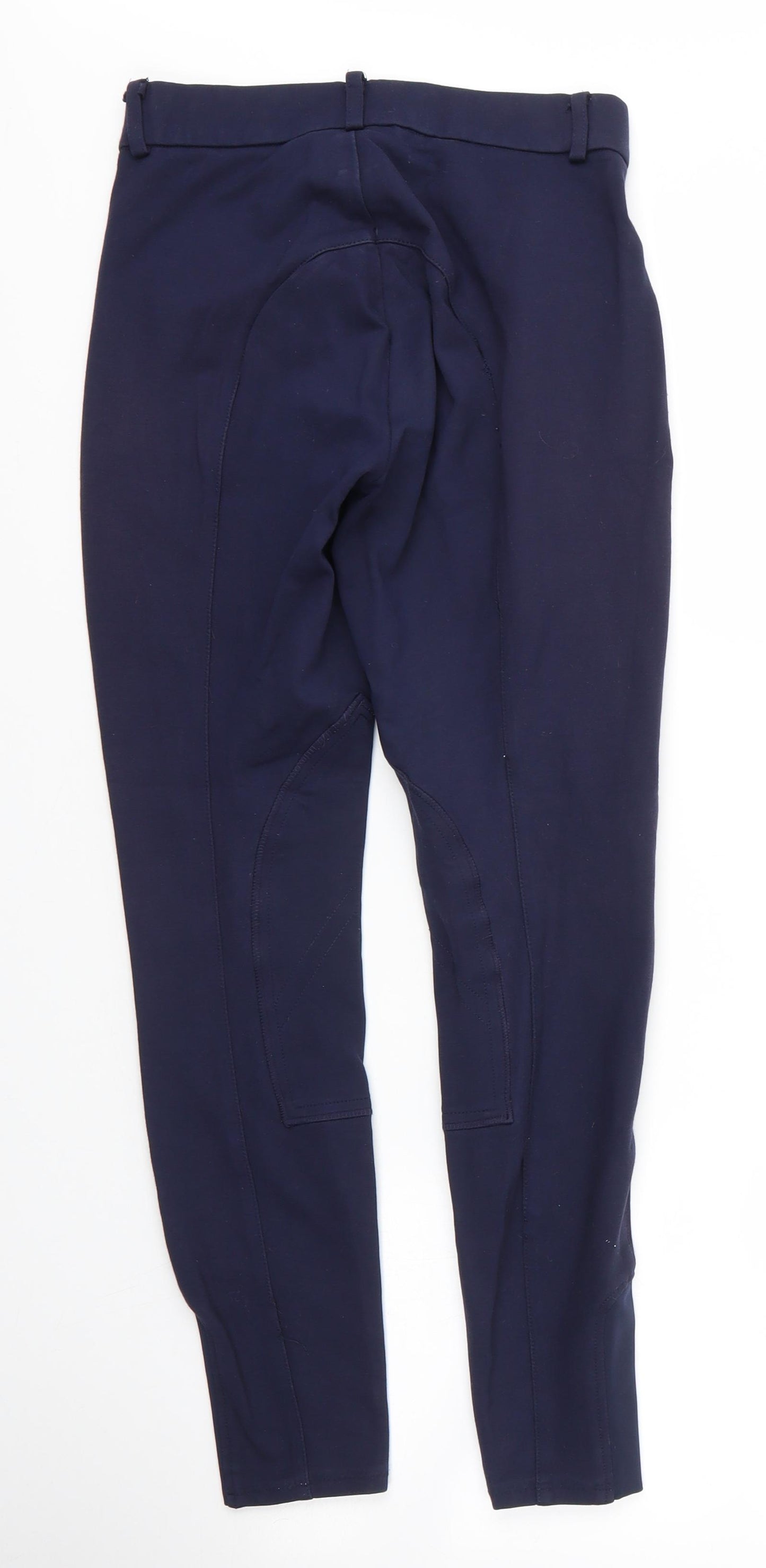 John Whitaker Womens Blue  Cotton Carrot Trousers Size 24 in L26 in Regular Zip