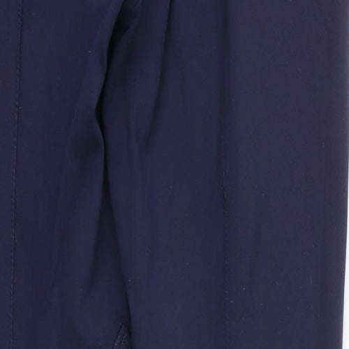 John Whitaker Womens Blue  Cotton Carrot Trousers Size 24 in L26 in Regular Zip