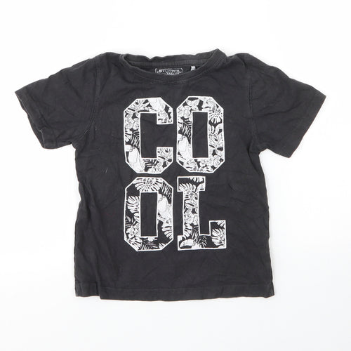 TU Boys Grey  Cotton Basic T-Shirt Size 4 Years Round Neck