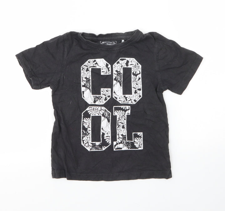 TU Boys Grey Cotton Basic T-Shirt Size 4 Years Round Neck