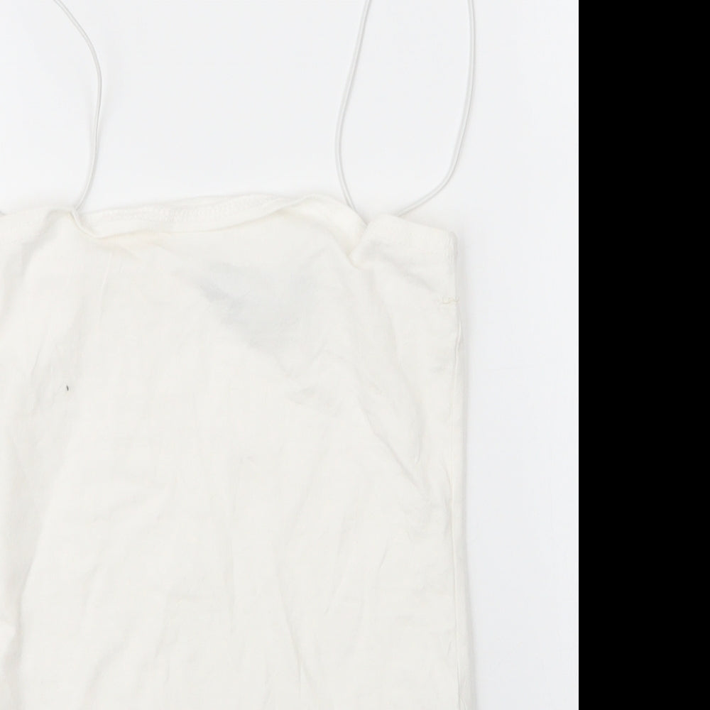 Daisy Street Womens White  Cotton Leotard One-Piece Size 8