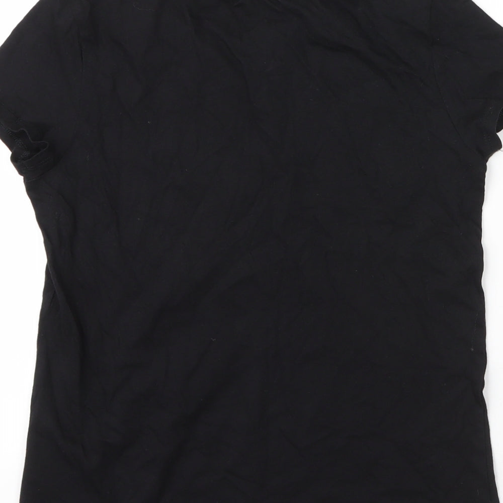 H&M Girls Black  Cotton Basic T-Shirt Size 13 Years Round Neck  - Nasa